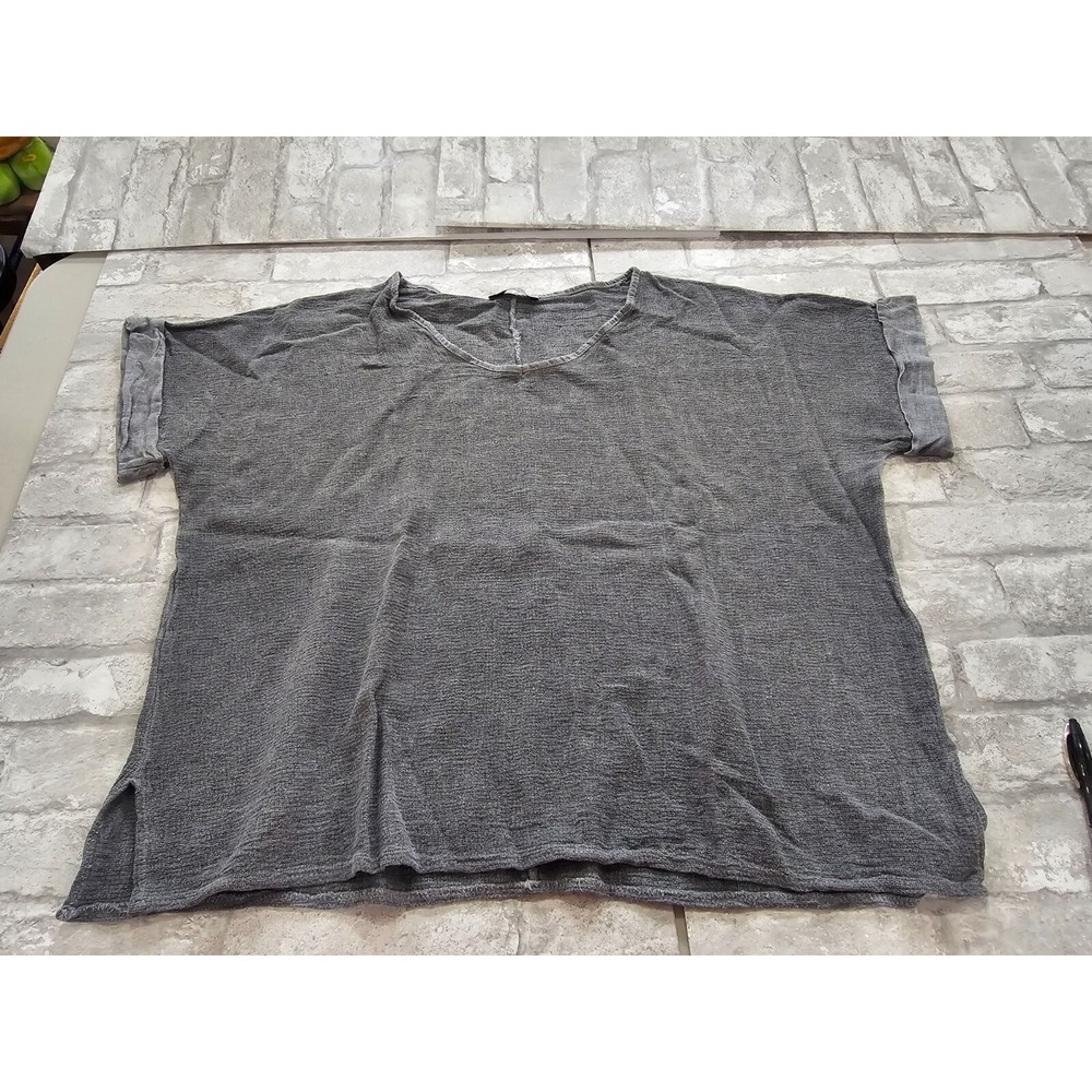 1980s M/L Tweeds Boxy Gray Short Sleeve Shirt Made in Italy